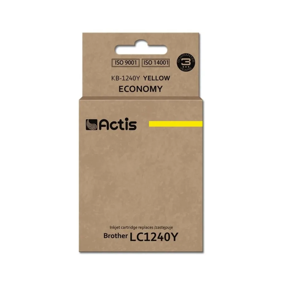 Actis KB-1240Y 19 ml kollane asendustindikassett (dye-based) Brother LC1240Y/LC1220Y jaoks, sobib DCP J525W/J725DW/J925DW ja MFC J430/J625/J825/J5910DW/J6510DW/J6710DW/J6910DW printeritele