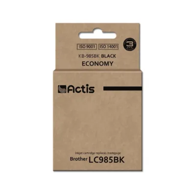 Actis KB-985Bk 28,5 ml must pigmenttindiga tindikassett Brother LC985BK asenduseks, ühilduv DCP J125/J140W/J315W/J515W, MFC J220/J265W/J410/J415W printeritele