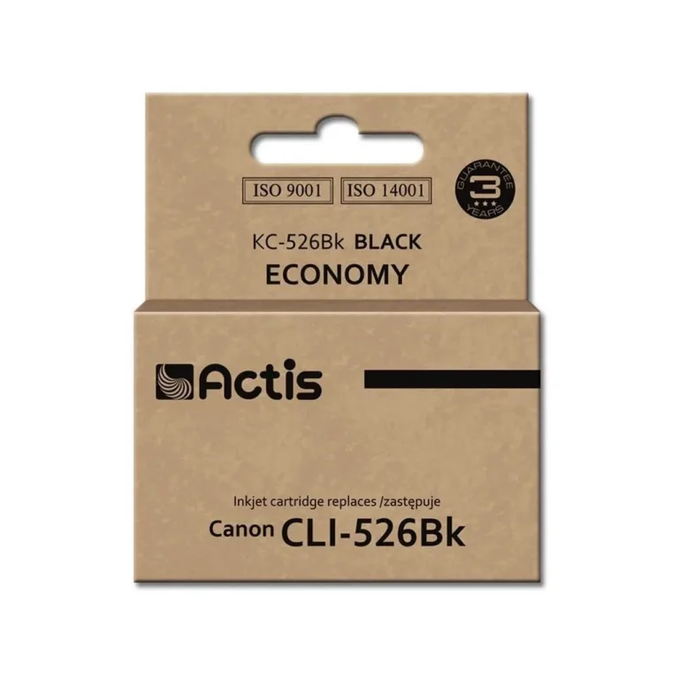 Actis KC-526Bk 10 ml must pigmenttint, ühilduv tindikassett Canon CLI-526Bk asenduseks Canon Pixma printeritele