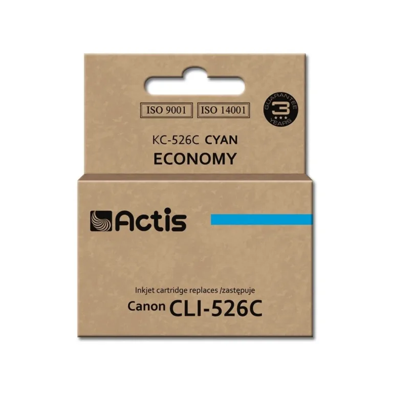 Actis KC-526C tsüaan tindikassett Canon Pixma printerile, 10 ml (asendab Canon CLI-526C, kiibiga, 1 tk)