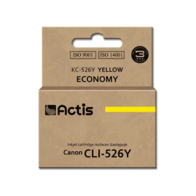 Actis KC-526Y 10 ml kollane tindikassett Canon CLI-526Y asenduseks, kiibiga, sobib Pixma printeritele