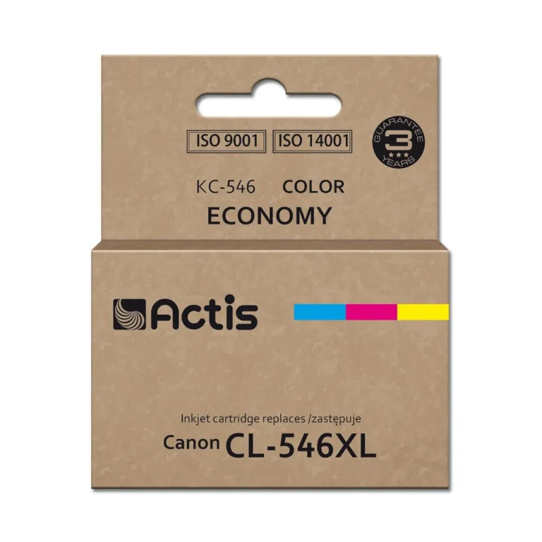Actis KC-546 15 ml värvitindikassett (tsüaan, magenta, kollane) Canon CL-546XL asenduseks, kuni 180 lehte, sobib Pixma iP2850/MG2450/MG2550/MG2950/MX495/TS3351/TS3452