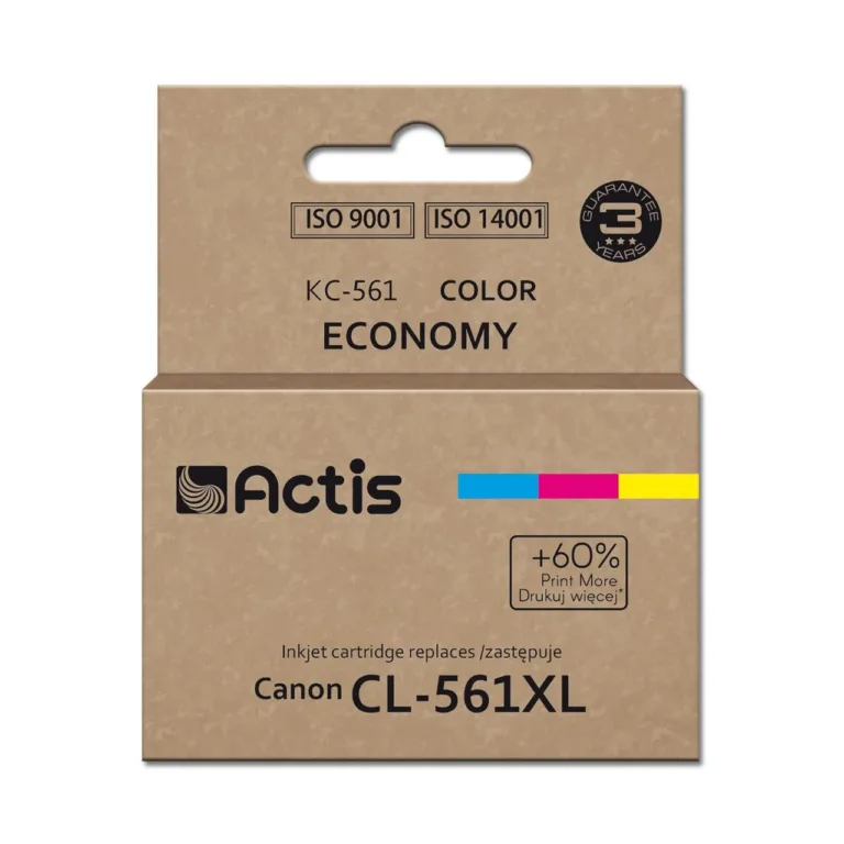 Actis KC-561 18 ml XL värvitindikassett, asendus Canon CL-561XL-le (tsüaan/magenta/kollane) Canon Pixma TS5350/TS5351/TS5352/TS5353 printeritele