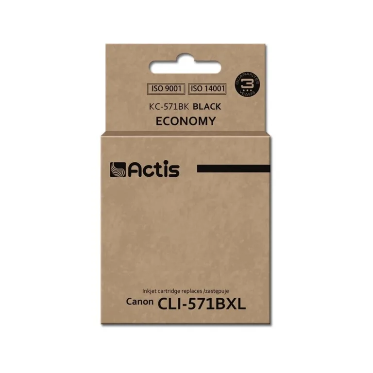 Actis KC-571BK 12 ml must pigmenttindikassett Canon CLI-571BK asendus, ühilduv Canon Pixma printeritega