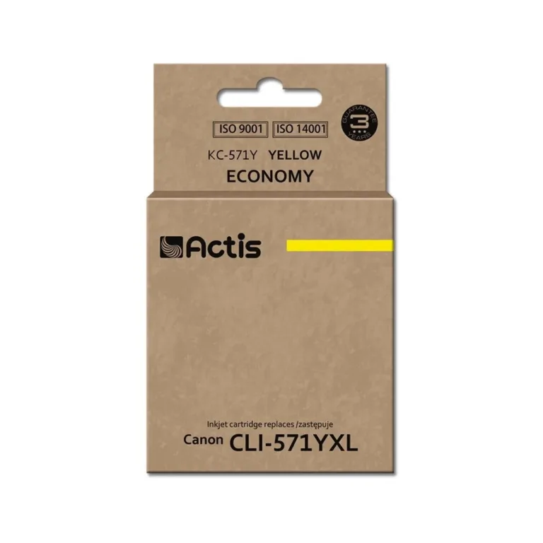 Actis KC-571Y 12 ml kollane tindikassett (asendab Canon CLI-571Y) Canon Pixma tindiprinteritele