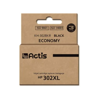 Actis KH-302BKR 15 ml XL must pigment-tindikassett, HP 302XL (F6U68AE) asendus HP Deskjet/Officejet/Envy printeritele