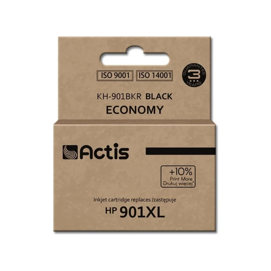 Actis KH-901BKR 20 ml must pigmenttint, HP 901XL CC654AE ühilduv tindikassett HP Officejet J4500–J4680 printeritele