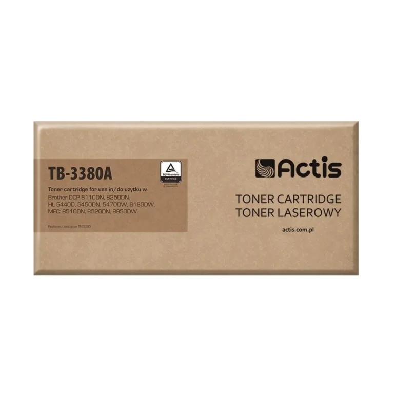 Actis TB-3380A must lasertooner Brother TN-3380 asenduseks, standardtootlus 8000 lk, ühilduv printeritega DCP/HL/MFC