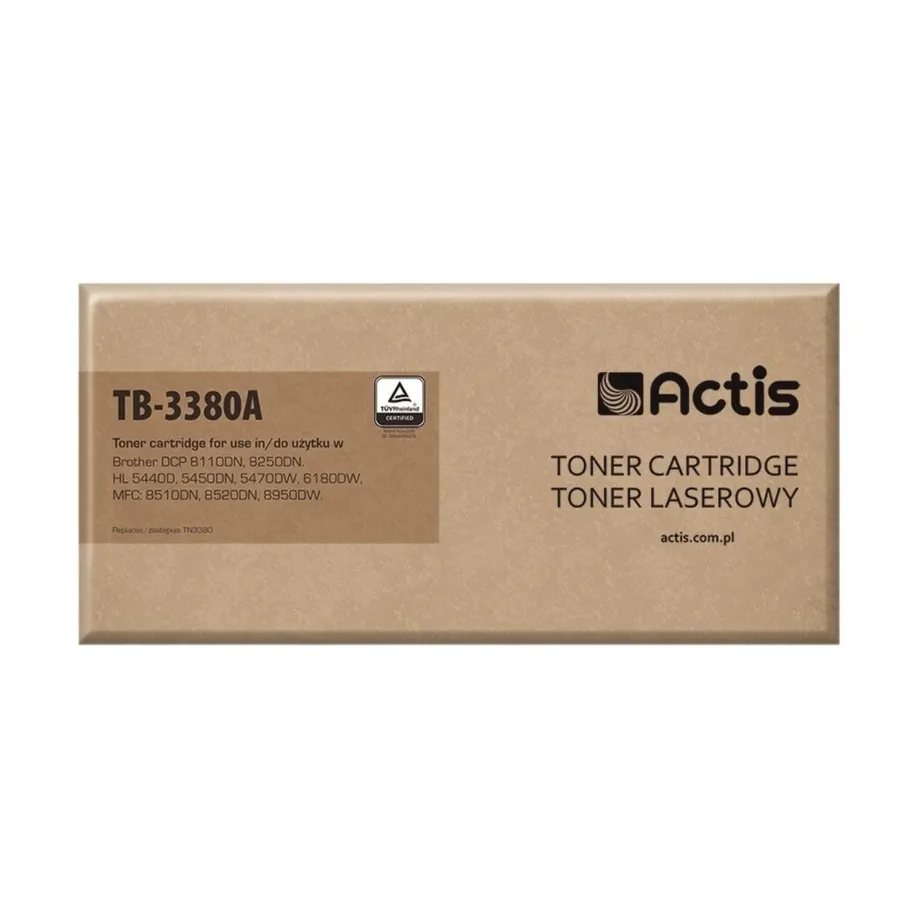 Actis TB-3380A must lasertooner Brother TN-3380 asenduseks, standardtootlus 8000 lk, ühilduv printeritega DCP/HL/MFC