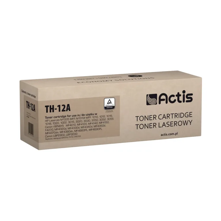 Actis TH-12A must toonerkassett HP 12A/Canon FX-10/CRG-703 asenduseks, 2000 lehekülge, ühilduv HP ja Canon laserprinteritega