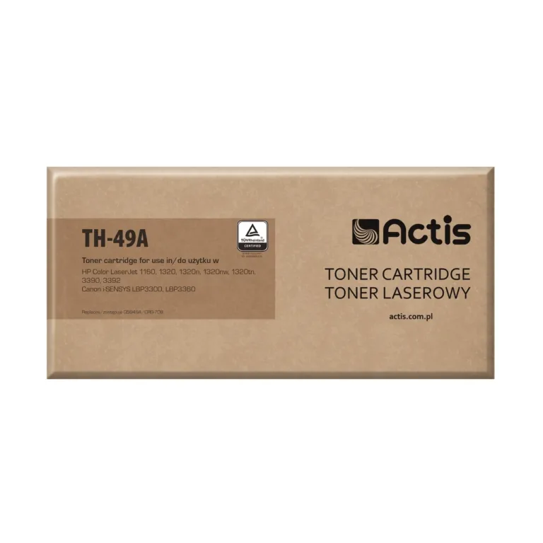 Actis TH-49A must tooner HP 49A Q5949A/Canon CRG-708 asenduseks, 2500 lehte, HP LaserJet 1320/Canon LBP3300 jaoks