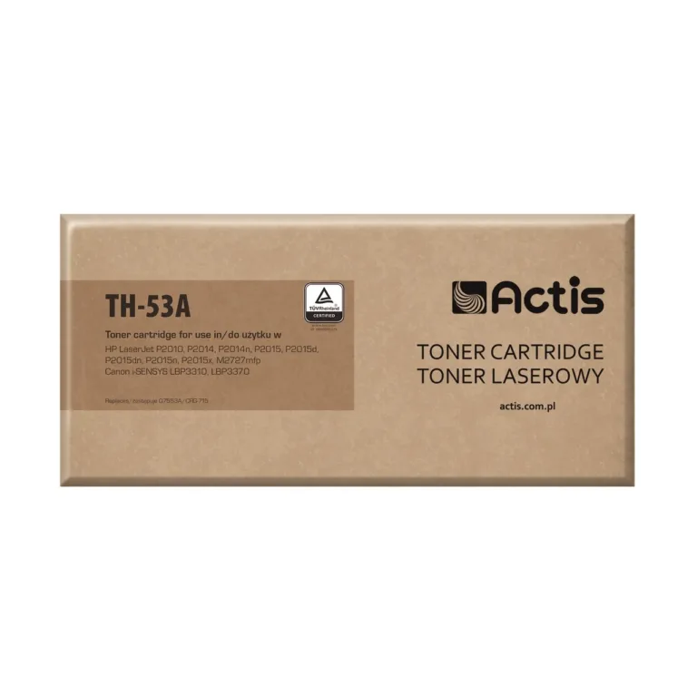 Actis TH-53A must toonerkassett HP 53A Q7553A ja Canon CRG-715 jaoks, ühilduv, 3000 lehekülge, 1 tk