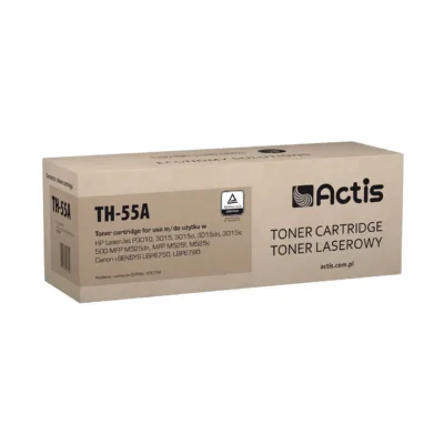 Actis TH-55A must toonerkassett HP 55A CE255A / Canon CRG-724 asenduseks, 6000 lehekülge, ühilduv HP LaserJet Enterprise P3015 ja Canon i-SENSYS LBP6750 printeritega
