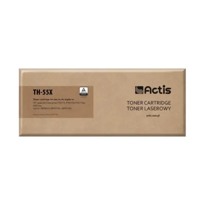 Actis TH-55X must 12 500 lehekülje standardtooner HP 55X CE255X ja Canon CRG-724H printeritele
