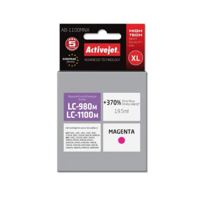 Activejet AB-1100MNX 19,5 ml XL magenta asendustindikassett Brother LC1100M/980M printeritele