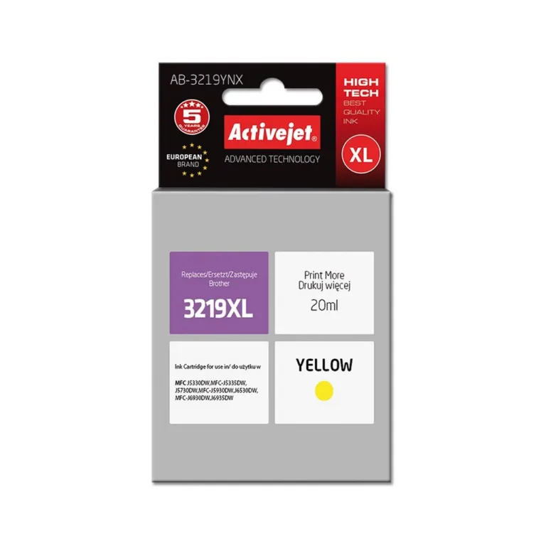 Activejet AB-3219YNX Supreme 20 ml XL kollane ühilduv tindikassett Brother LC3219Y printeritele