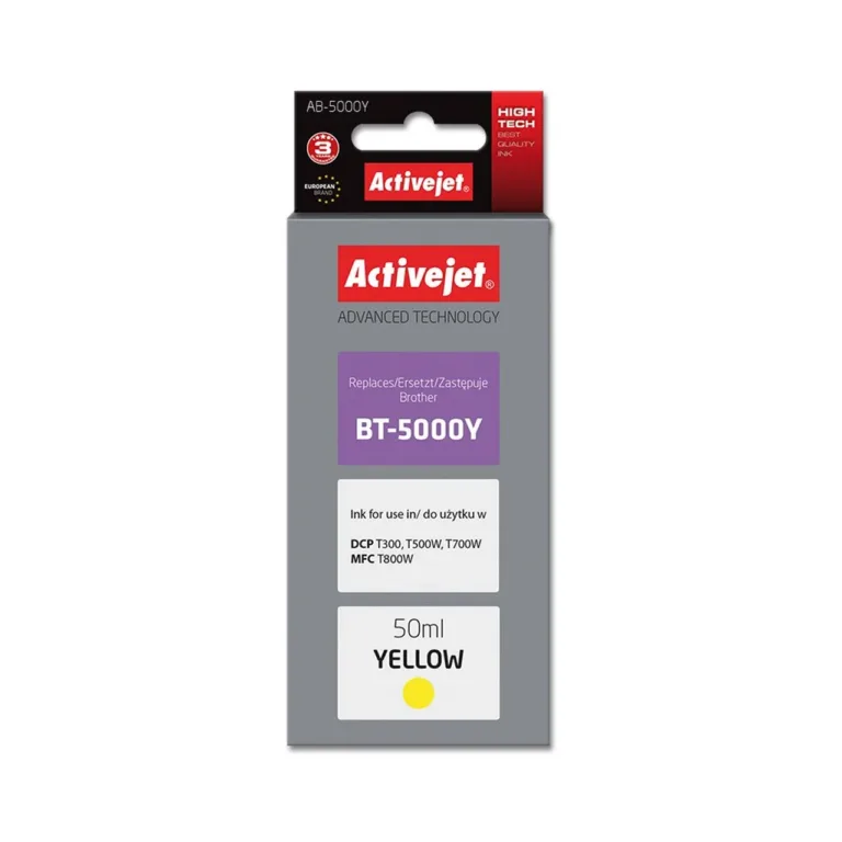 Activejet AB-5000Y 50 ml kollane XL tindipudel Brother BT-5000Y asenduseks, dye-tint, ühilduv DCP/MFC seeria printeritega