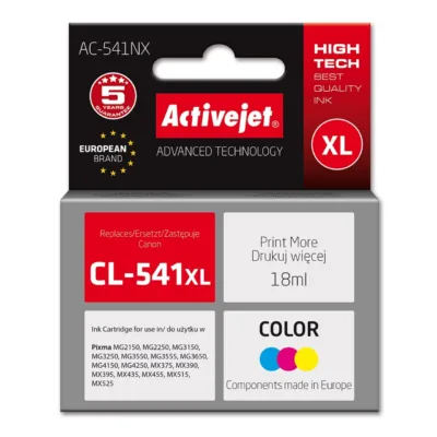 Activejet AC-541NX Supreme 18 ml värvikassett (asendus Canon CL-541XL) pigmenttint Canon MG/MX printeritele