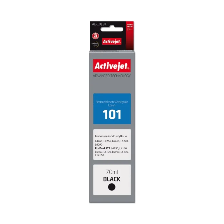 Activejet AE-101BK 70 ml must dye-tint pudel, ühilduv Epson 101 tindiprinteritele