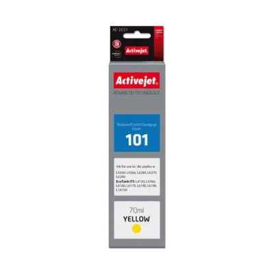 Activejet AE-101Y 70 ml kollane tindipudel Epson 101 asenduseks, dye-tint, ühilduv Epson L-seeria printeritega