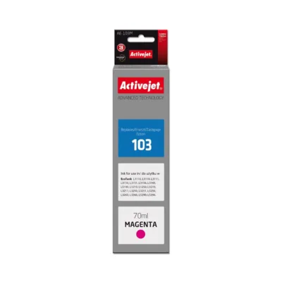 Activejet AE-103M 70 ml magenta värvainepõhine tindipudel Epson EcoTank printeritele (asendab Epson 103 C13T00S34A)