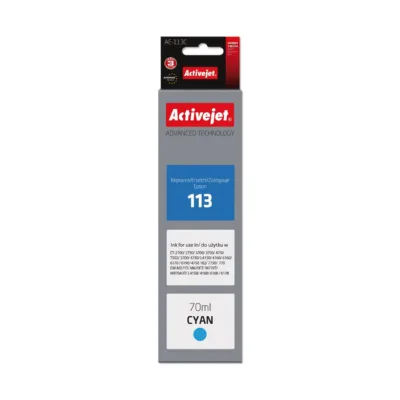 Activejet AE-113C 70 ml tsüaansinine tindipudel asenduseks Epson 113 (C13T06B240) printeritele