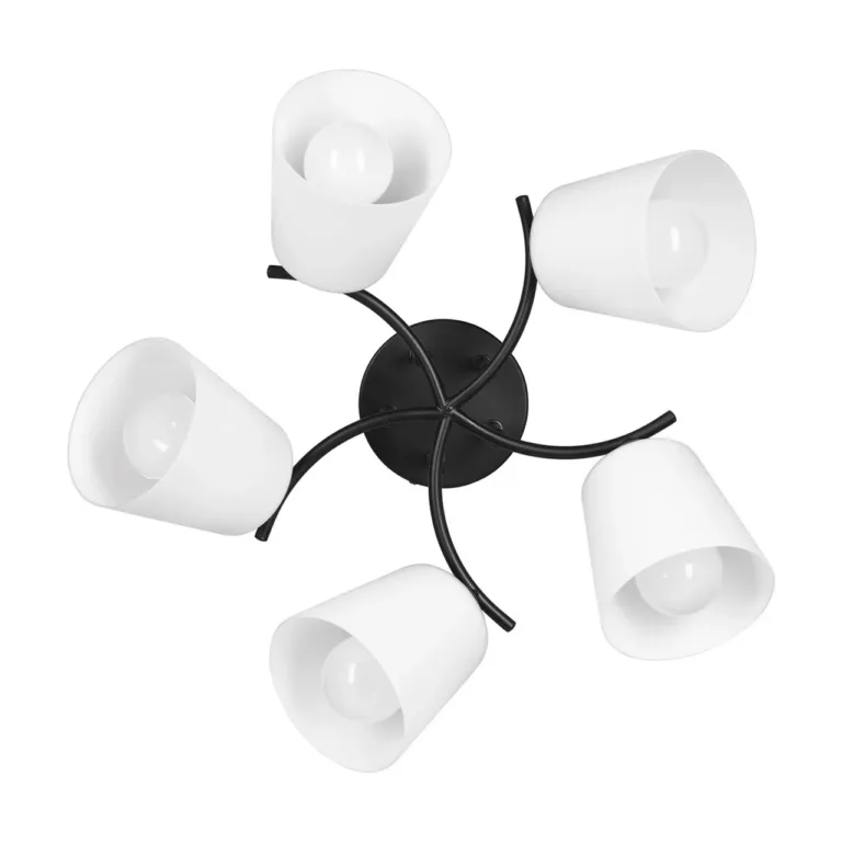 Activejet AJE-ALMA 5P 5xE27 40W must metallist klaaskuplitega 500 mm rippvalgusti elutuppa ja magamistuppa