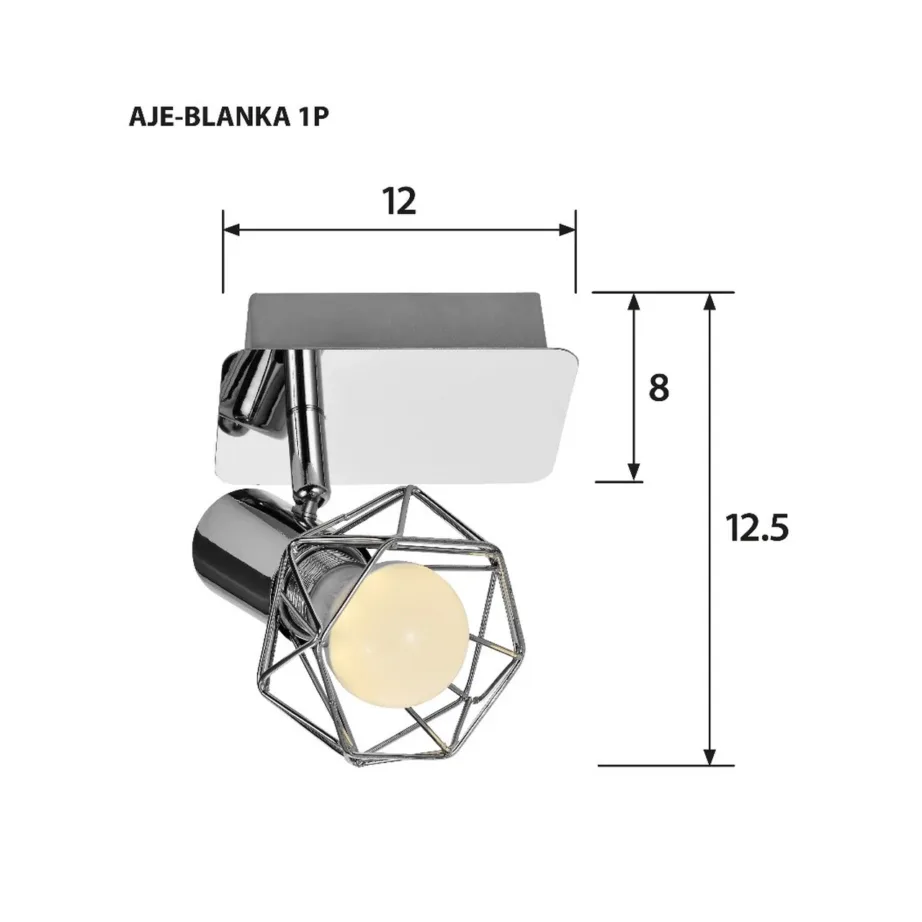 Activejet AJE-BLANKA 1P 80x120x125 mm hõbedane metallist süvistatav kohtvalgusti E14 siseruumidesse – 2