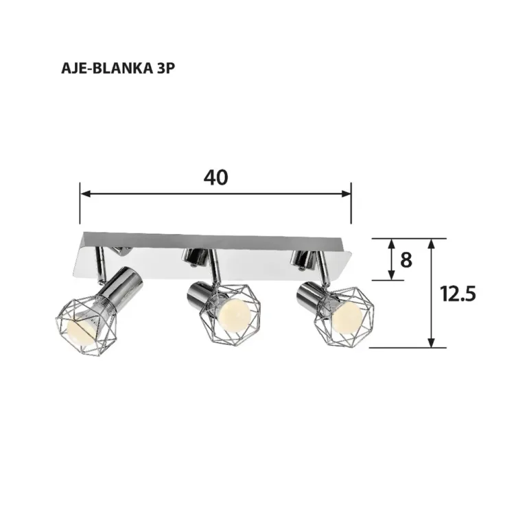 Activejet AJE-BLANKA 3P 400x80 mm 3xE14 hõbedane modernne laevalgusti siseruumidesse