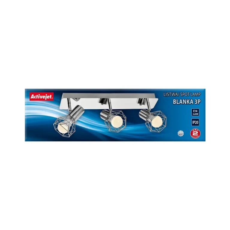Activejet AJE-BLANKA 3P 400x80 mm 3xE14 hõbedane modernne laevalgusti siseruumidesse