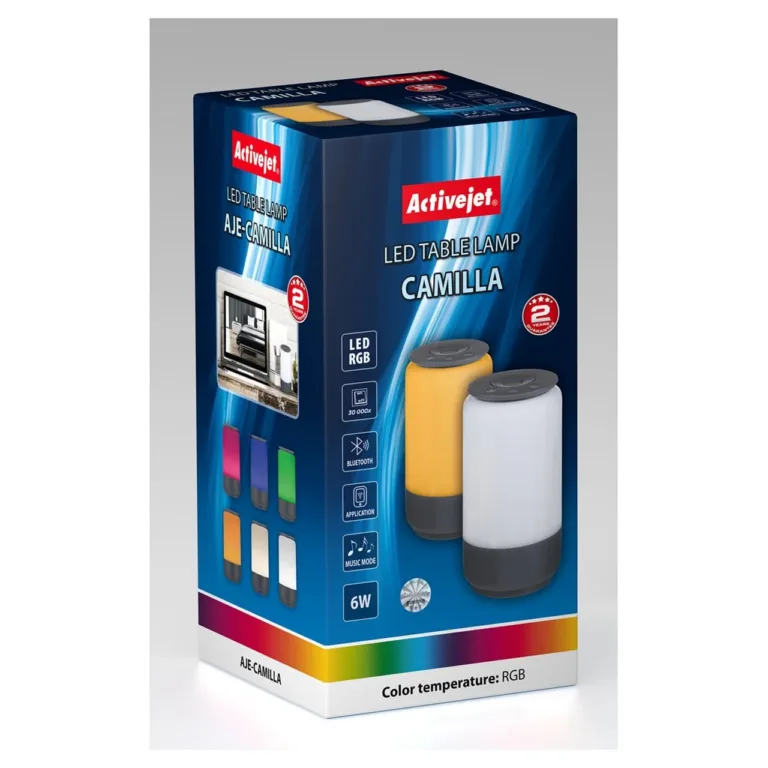 Activejet AJE-CAMILLA RGB 6W must LED dekoratiivvalgusti, 210 mm, IP20, RGB värvimuutusega, siseruumidesse