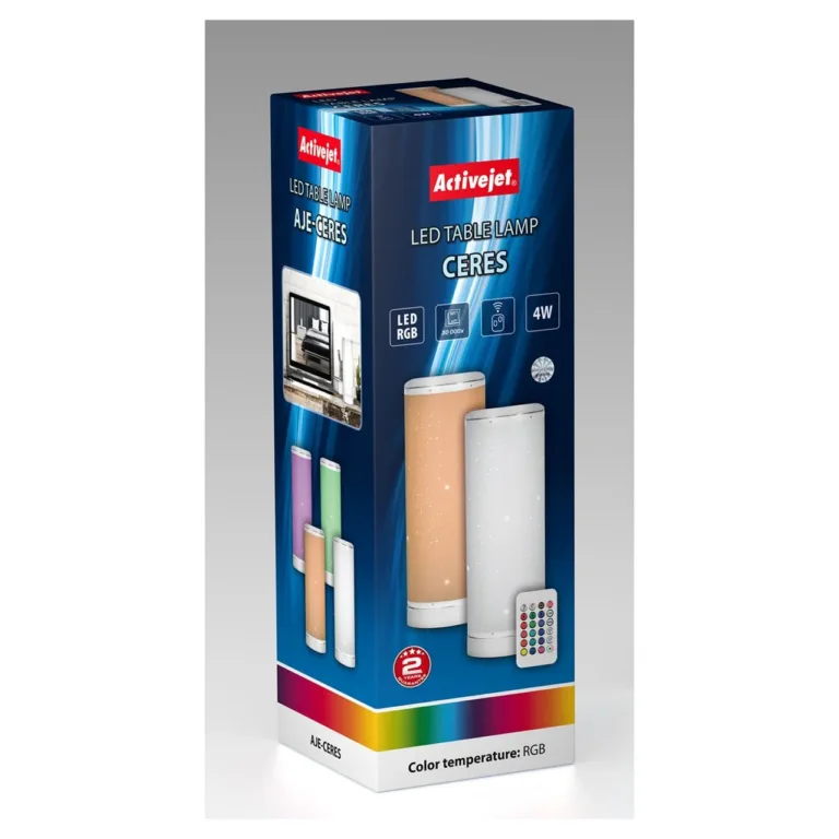 Activejet AJE-CERES RGB 4W valge LED dekoratiivlamp, 350 mm, kaugjuhtimispuldiga, siseruumidesse