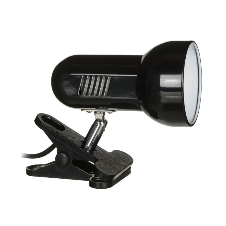 Activejet AJE-CLIP LAMP BLACK 170x120 mm must metallist klambriga laualamp E27 sokliga, reguleeritava peaga