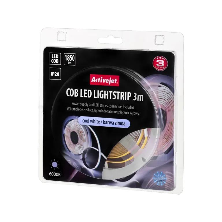 Activejet AJE-COB 3m 1850 lm külmvalge LED valgusriba IP20, 19 W, siseruumidesse
