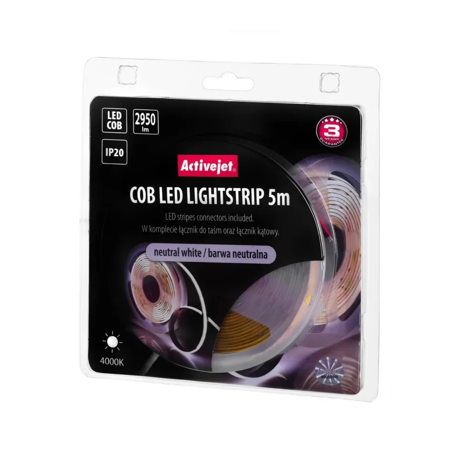 Activejet AJE-COB 5 m 2950 lm neutraalvalge IP20 LED valgusriba siseruumidesse – 7