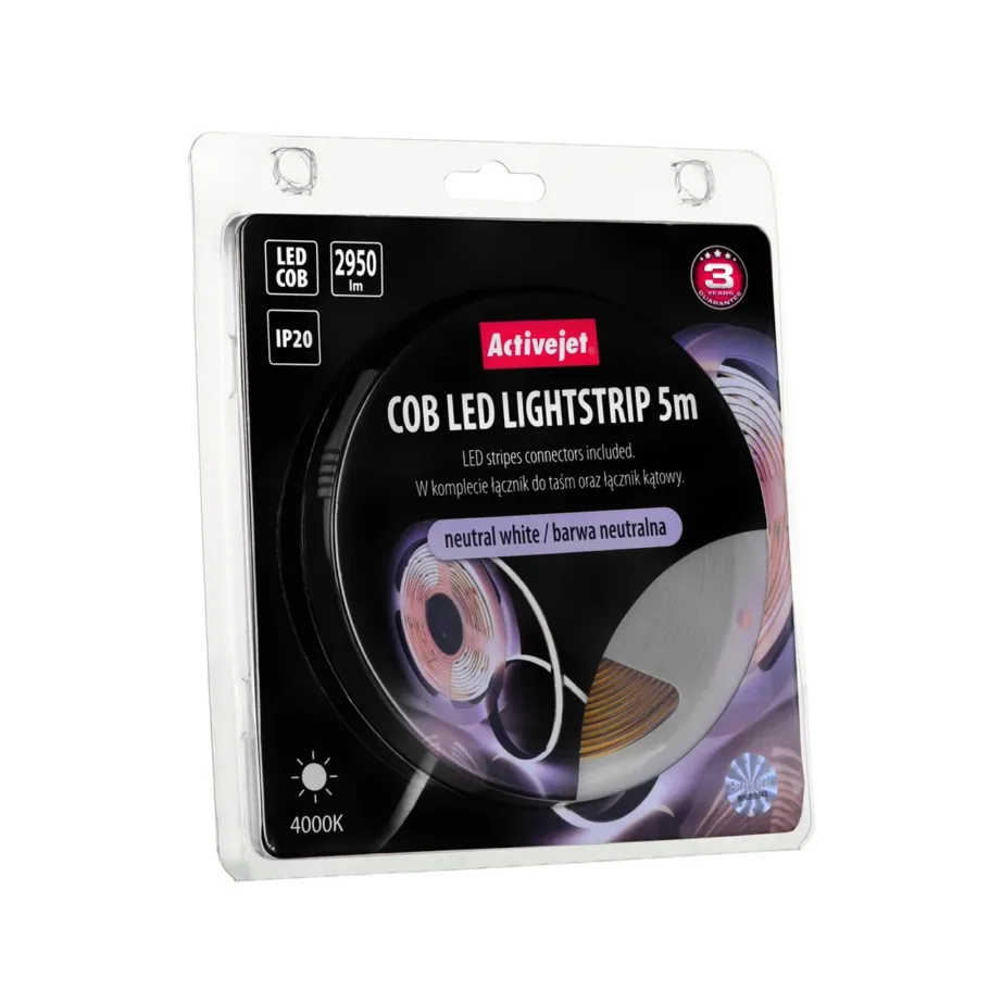 Activejet AJE-COB 5 m 2950 lm neutraalvalge IP20 LED valgusriba siseruumidesse – 9