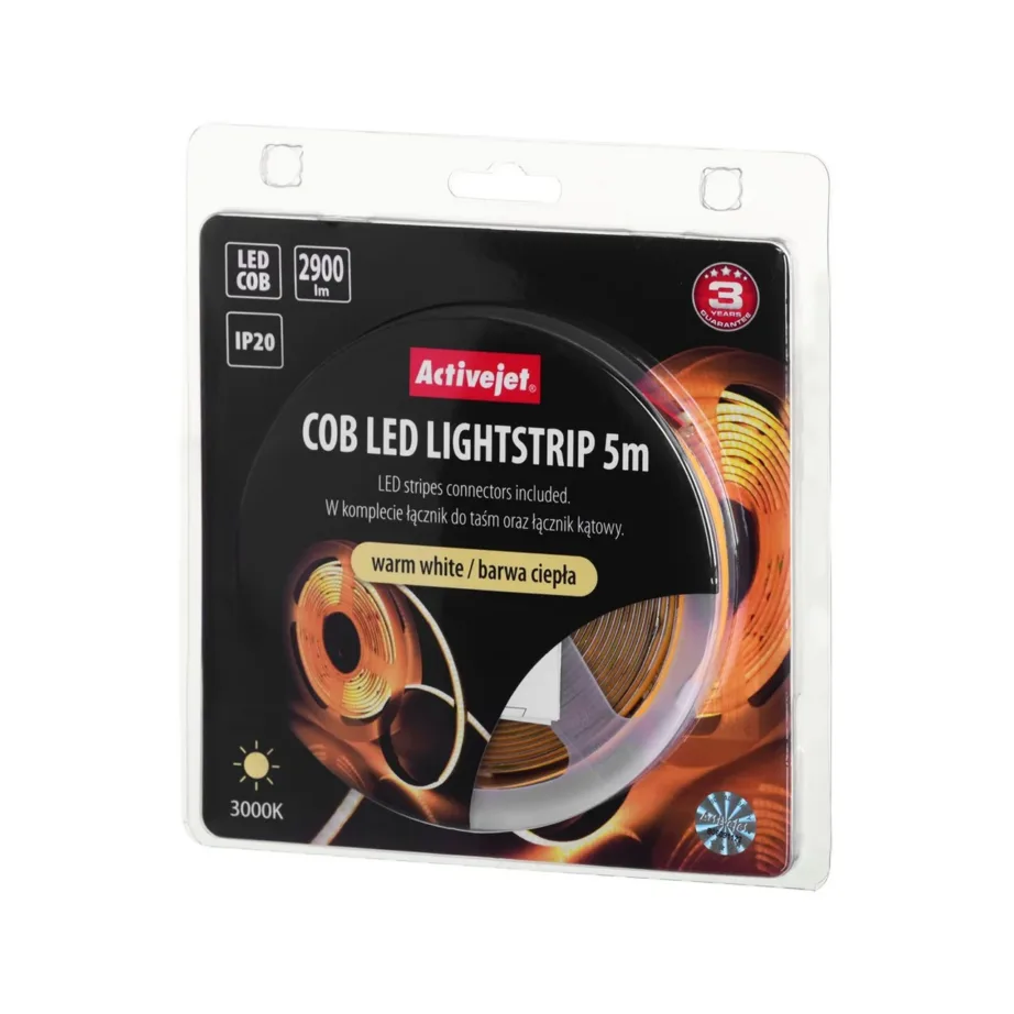 Activejet AJE-COB 5 m soe valge LED-ribavalgusti IP20, 2900 lm, 30 W, siseruumidesse – 9