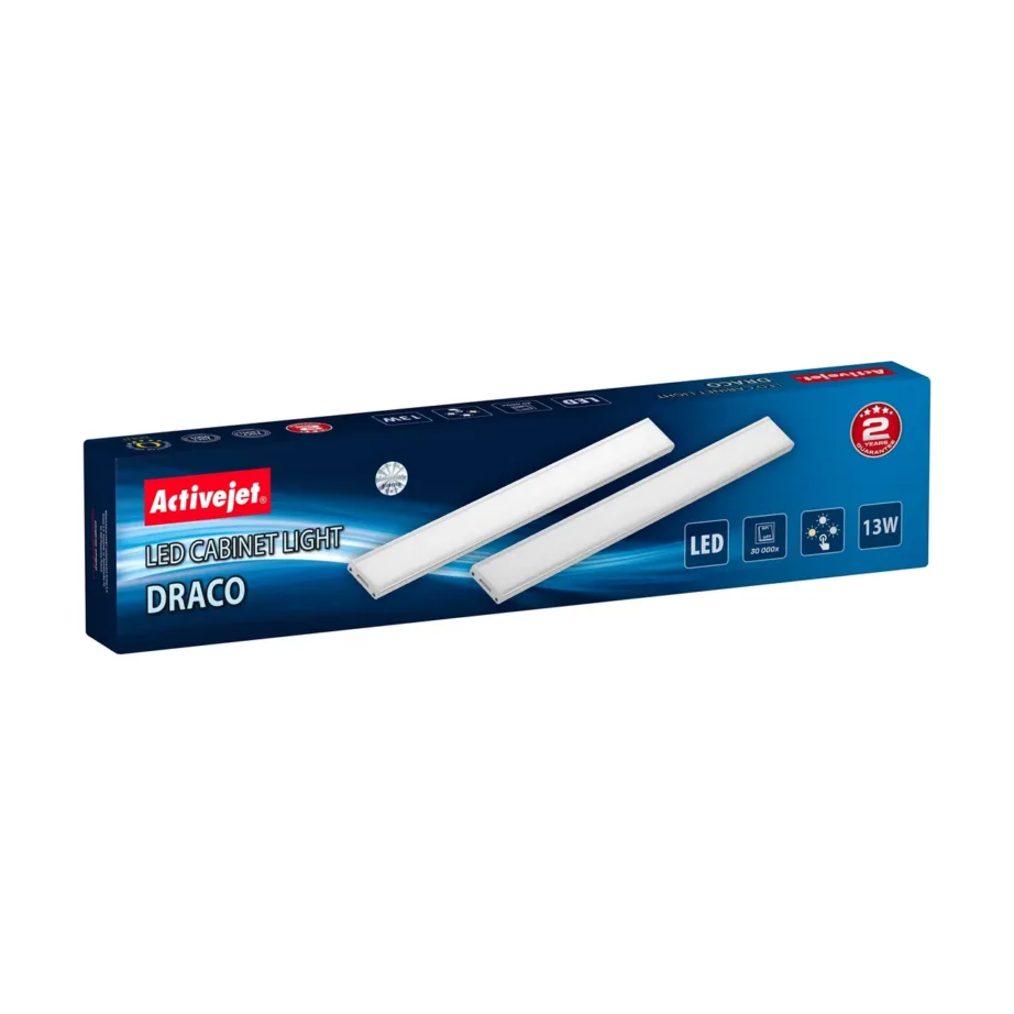 Activejet AJE-DRACO 13W 392×41 mm valge LED garderoobi-alusvalgusti reguleeritava valgusega