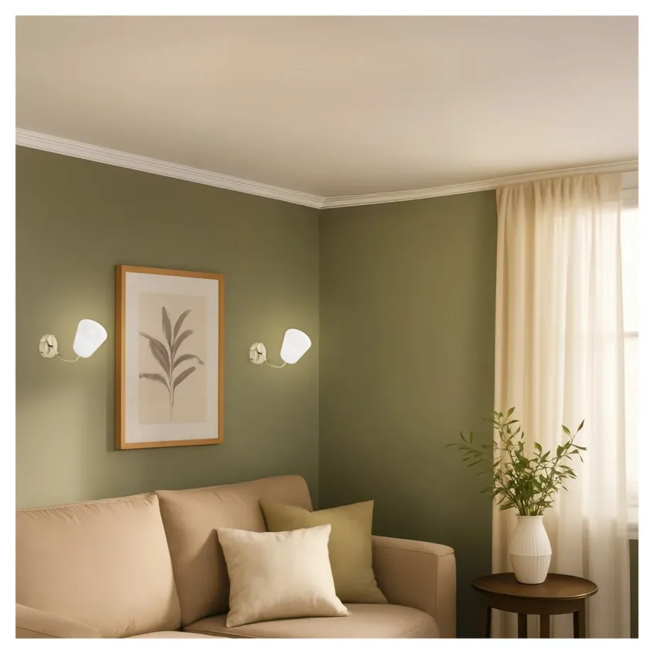 Activejet AJE-EMILY 1P GD 180x280 mm kuldne metallist seinavalgusti E27 pesaga, mattvalge klaas, 1x40W, siseruumidesse