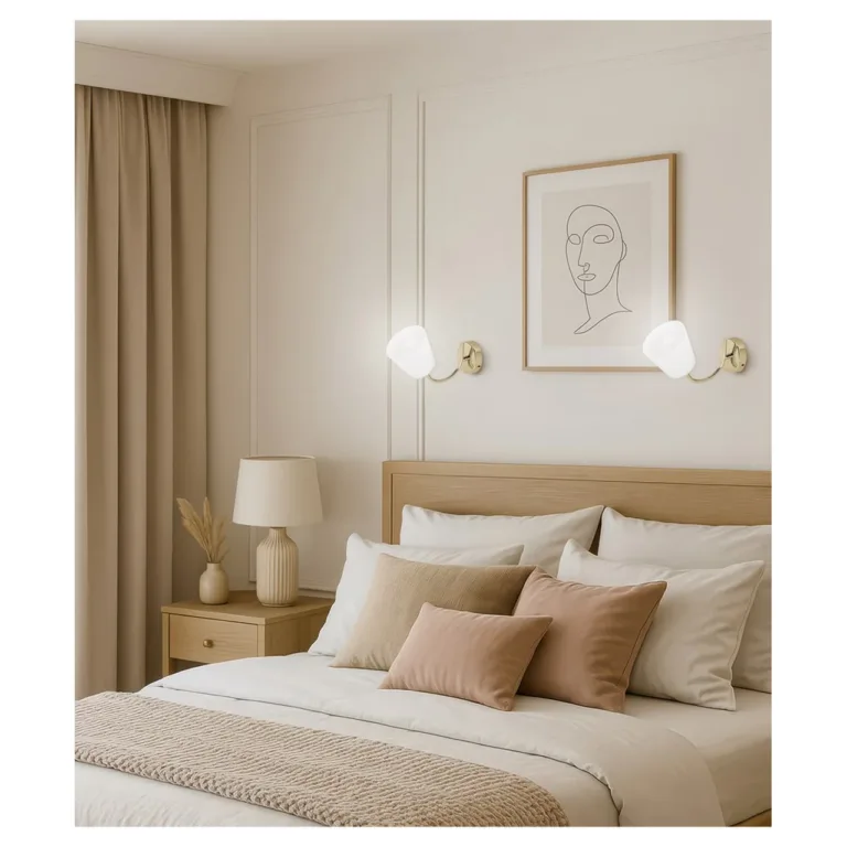 Activejet AJE-EMILY 1P GD 180x280 mm kuldne metallist seinavalgusti E27 pesaga, mattvalge klaas, 1x40W, siseruumidesse