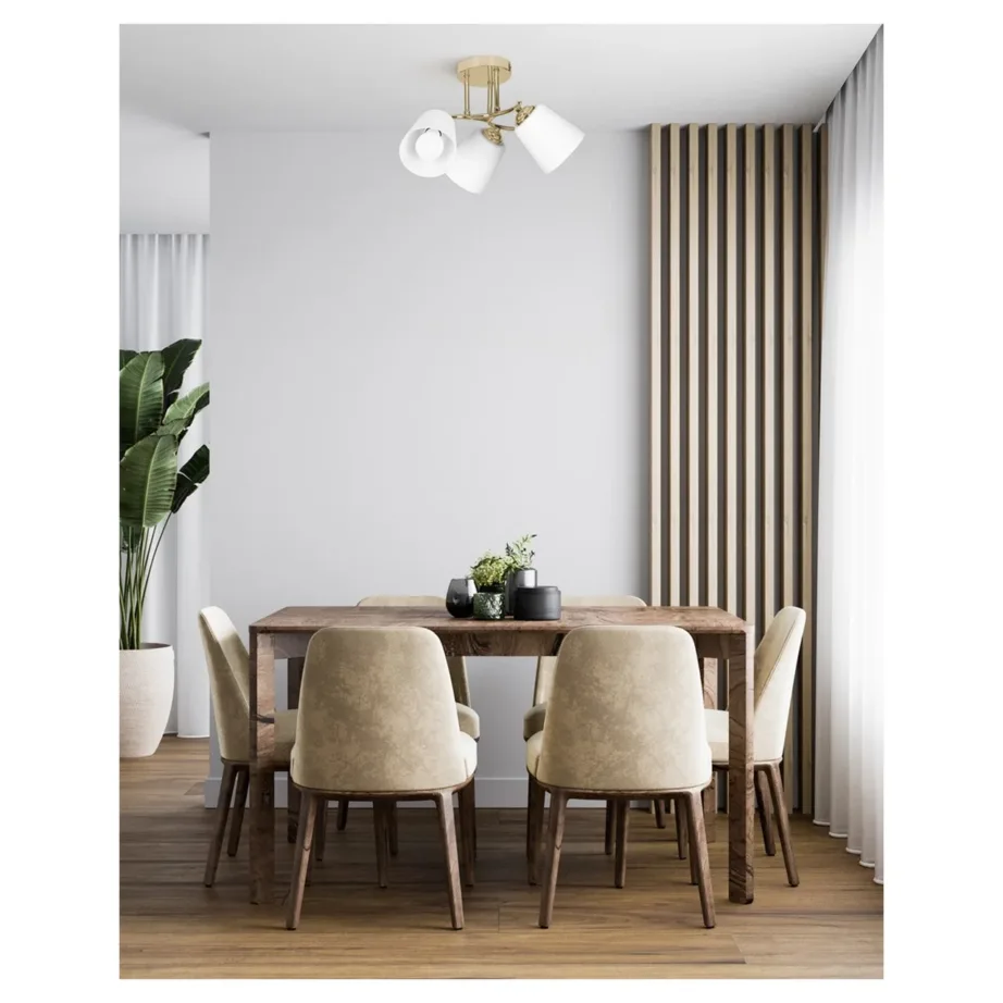 Activejet AJE-EMILY 3P 50 cm kuldne klassikaline rippvalgusti E27, 3x40W, matt valge klaas – 2