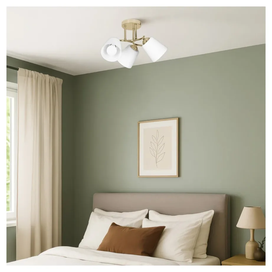 Activejet AJE-EMILY 3P 50 cm kuldne klassikaline rippvalgusti E27, 3x40W, matt valge klaas – 5