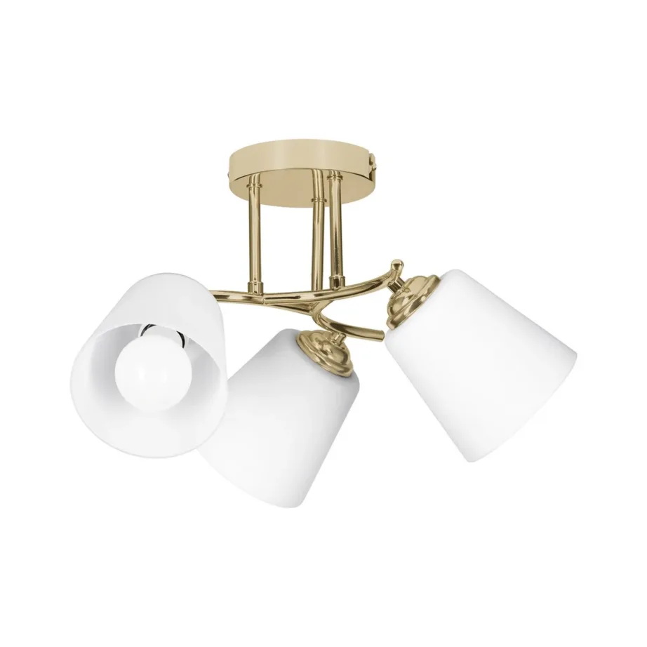 Activejet AJE-EMILY 3P 50 cm kuldne klassikaline rippvalgusti E27, 3x40W, matt valge klaas