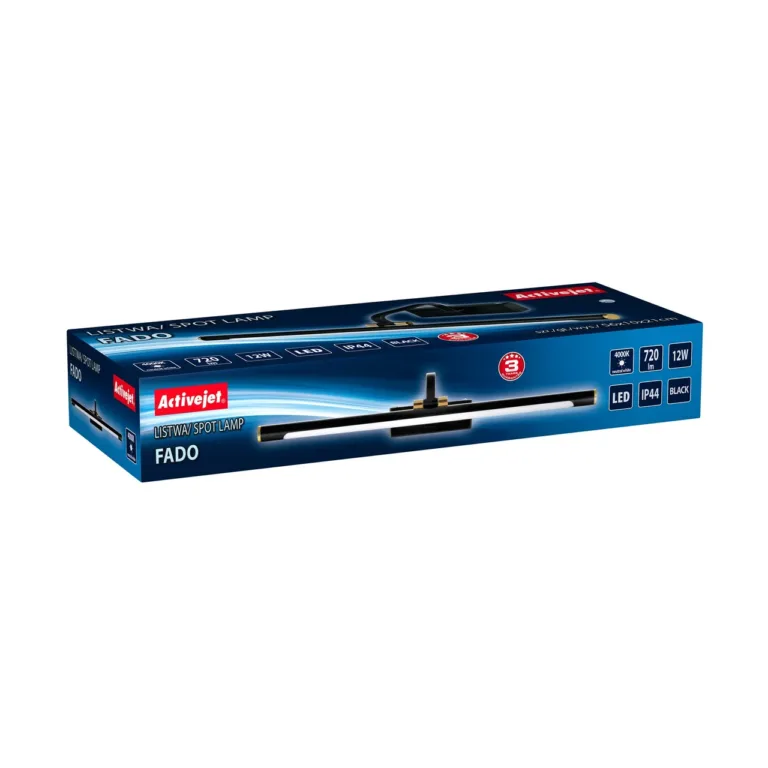 Activejet AJE-FADO 12W 560x210 mm IP44 must/valge/kuldne klassikaline LED seinavalgusti siseruumidesse