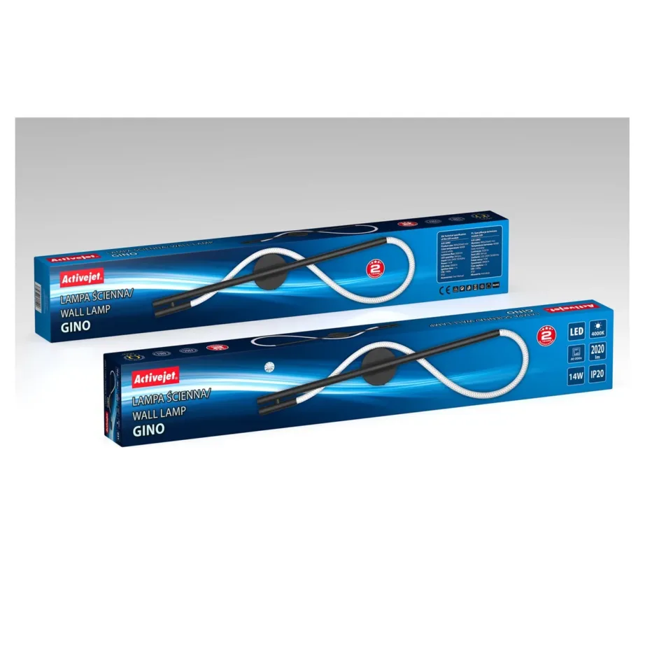 Activejet AJE-GINO NW 900x250x65 mm must 14 W LED seinavalgusti, neutraalne valge valgus, lülitiga, siseruumidesse – 3