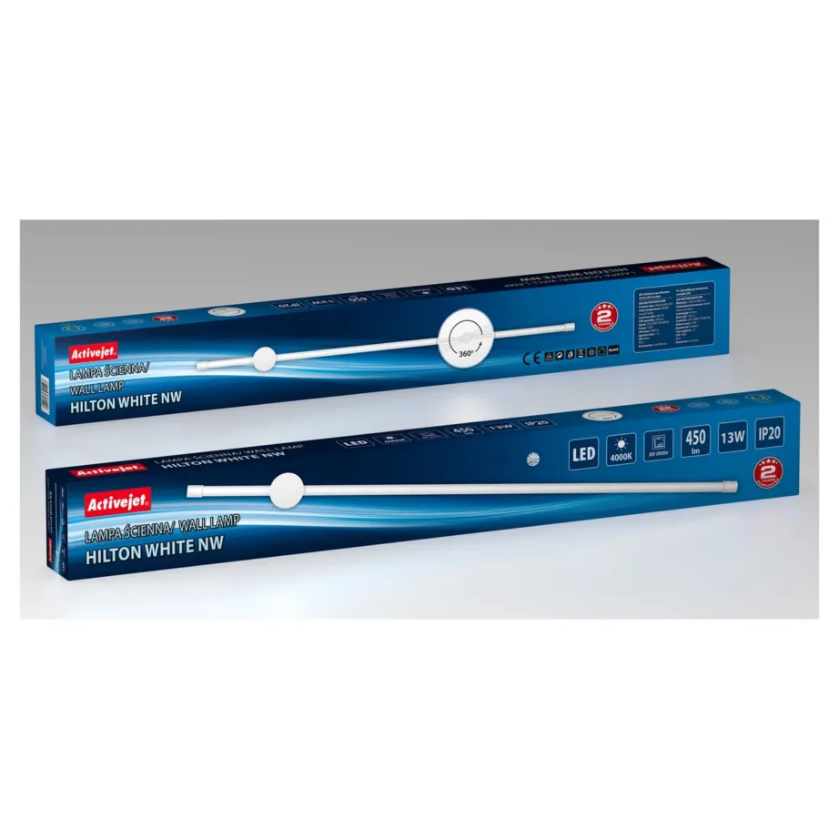 Activejet AJE-HILTON White 900 mm valge LED seinavalgusti, 13 W, 4000 K neutraalne valgus, alumiinium, siseruumidesse – 2