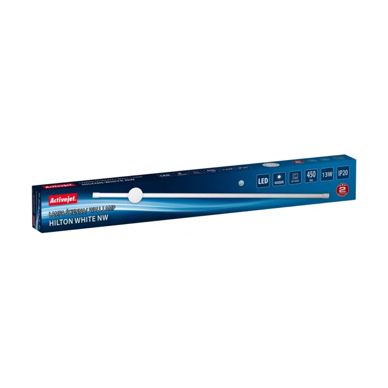 Activejet AJE-HILTON White 900 mm valge LED seinavalgusti, 13 W, 4000 K neutraalne valgus, alumiinium, siseruumidesse