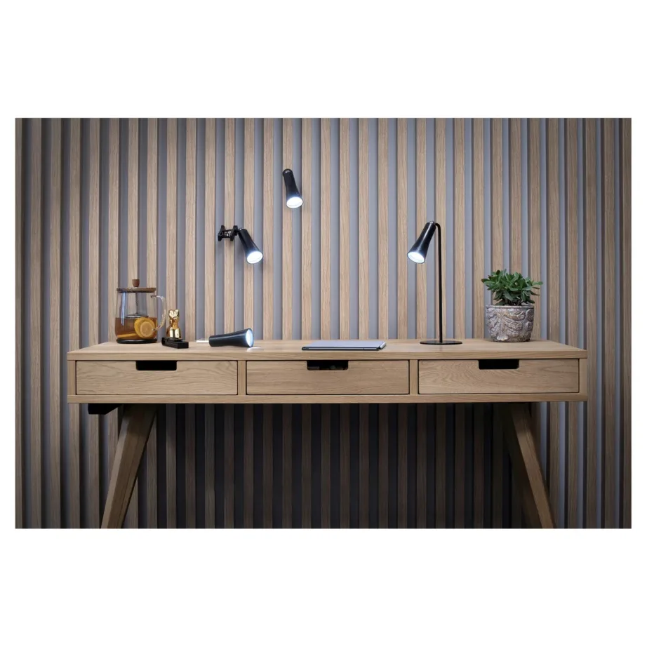 Activejet AJE-IDA 4IN1 must 362x204x120 mm laetav LED multifunktsionaalne laualamp klambriga, magnetotsaga, puutetundliku hämardiga, 3 valgusrežiimi – 12