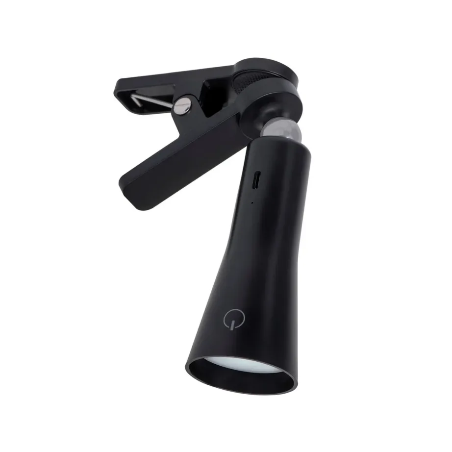 Activejet AJE-IDA 4IN1 must 362x204x120 mm laetav LED multifunktsionaalne laualamp klambriga, magnetotsaga, puutetundliku hämardiga, 3 valgusrežiimi – 4