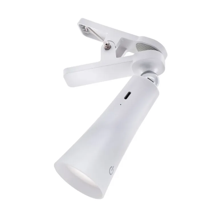 Activejet AJE-IDA 4in1 valge LED-laetav laualamp 12 pirniga, 362 mm, USB-C, magnetilise ja klambriga, puutetundlik hämardi